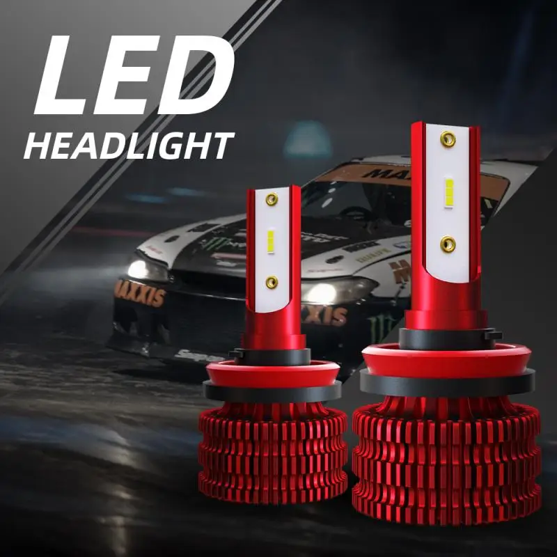 Red Ultra-light LED Car Headlight Bulbs Kit 72W 8000LM 6500K 12V 24V Auto Headlamp Fog Light Bulb For 2X H1/ H4/H7/H11/9005/9006