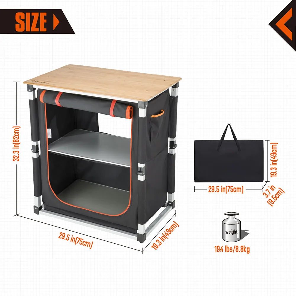 Kingcamp мгновенный Бамбуковый стол для приготовления пищи-легкий ...