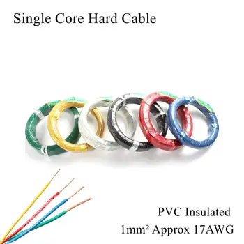 

17AWG BV 1mm² Single Strand Single Core Hard Line PVC Insulated Electric Wire Electronic Cable Pure Copper Wires 1mm Square 1mm2