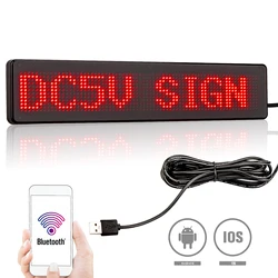 Display de led programável para carro, 12v, display em led 12x72 matriz com informações planas, espelho rolador, texto multilíngue
