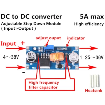 

Hot New Step-up Constant Power Supply Module LED Boost Module 4-38V DC-DC Power Converter Boost Module -40~+85 Degrees