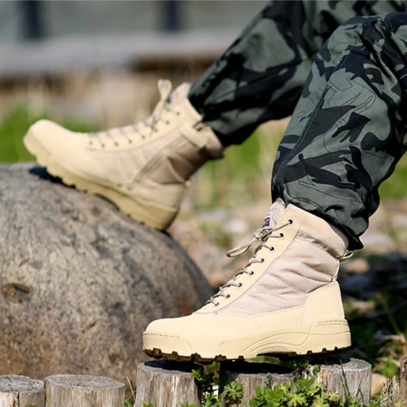 Winter New Military Boots Men's Comfortable Warm Desert Boots Fashion Tactical Boots Ankle Strap Men's Snow Boots 36-46