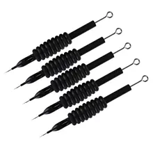 10 шт черные одноразовые иглы татуировки и трубки иглы для профессионального пигмента татуировки