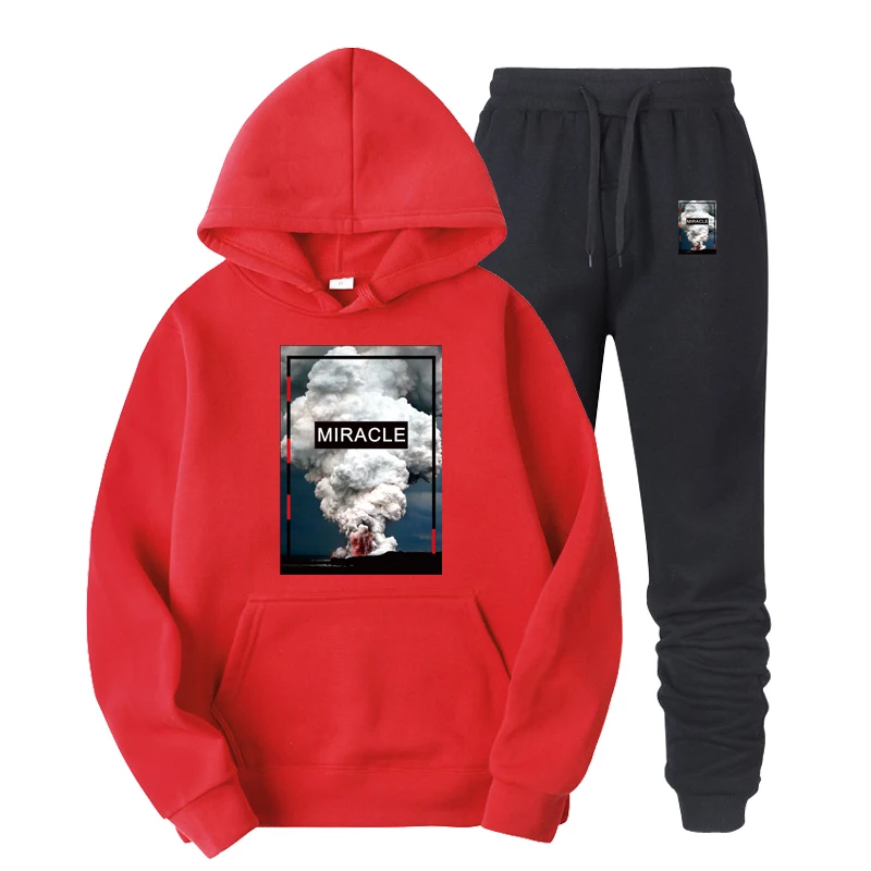 

Erupзгo do vulcгoHomens Duas Peзas Definir Nova Moda Camisolas Com Capuz Homens Sportswear Agasalho Com Capuz Outono Dos Homens