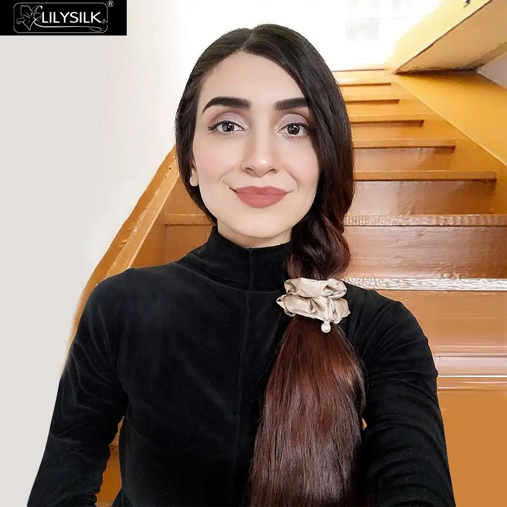 Резинки для волос LilySilk, 3 упаковки, с жемчугом, шелк, эластичный галстук для женщин и девушек, аксессуары, мягкий уход, роскошный