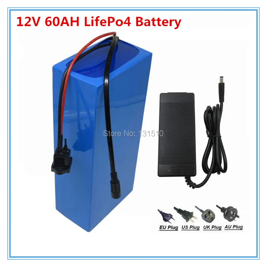 Lifepo4 12v 60ah батарея 12,8 v 60Ah литиевая для 360W Ночная лампа для торговых точек лампа рыболовное оборудование мониторинга+ 5А зарядное устройство