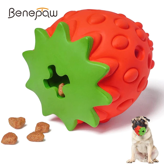 Benepaw Durable IQ Treat Ball For Dogs Nontoxic Rubber Food Dispensing Pet  Toys For Small Medium Large Dogs Teeth Cleaning - AliExpress