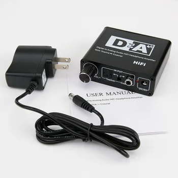 

Source Digital to Analog fiber Converter Coaxial to 5.1 Channel Audio Decoder 3.5 Headphones with Adjustment