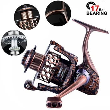 

New 17+1BB Spinning Fishing Reel Gear Ratio 5.2:1 1000-7000 Series Metal Front Drag Handle Spool Saltwater Fishing Accessories