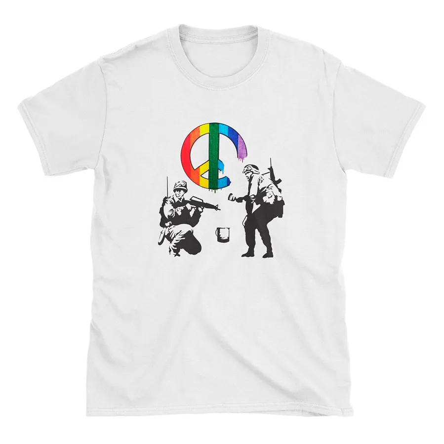Banksy Lgbt Peace белая футболка Lgbtq с надписью Love Street Gay Pride Equity базовые модели |