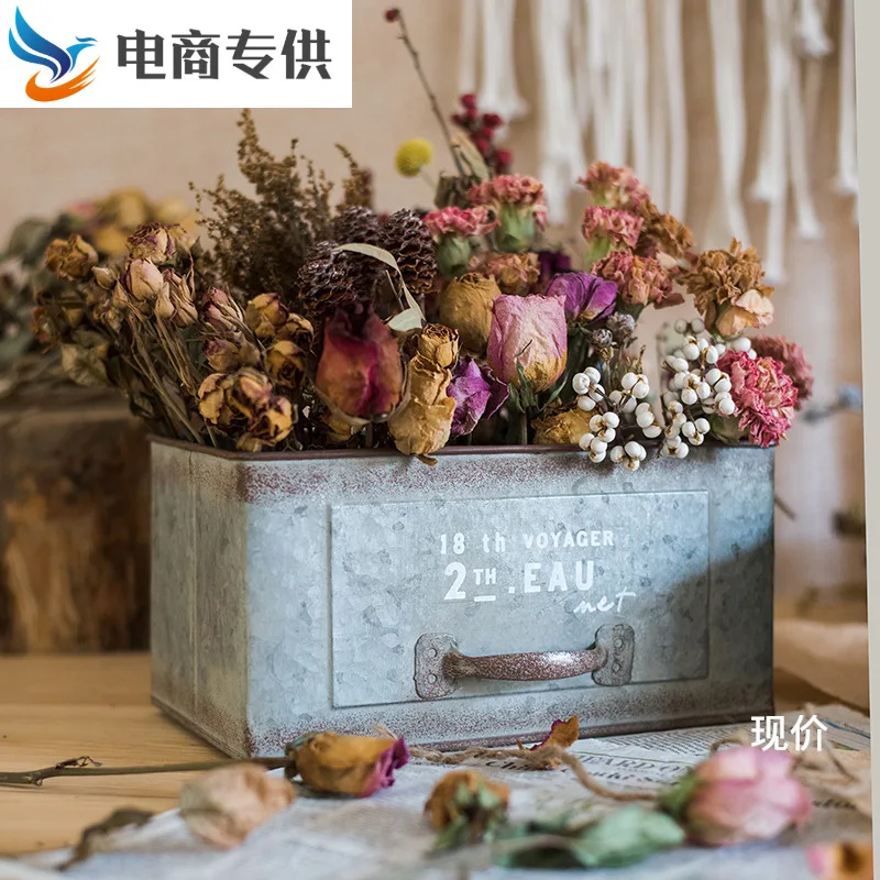 

Purple Hope Retro Debris Drawer Storage Flowerpot Flower Holder tie pi hua Box Grocery Large Combined Zakka