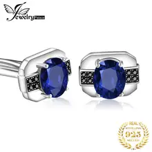 Jewelrypalace мужские сапфировые черные шпинели юбилей помолвки Свадебные Запонки 925 пробы серебро