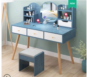 

Dresser bedroom modern minimalist dressing table storage cabinet integrated net red small single makeup table Nordic table