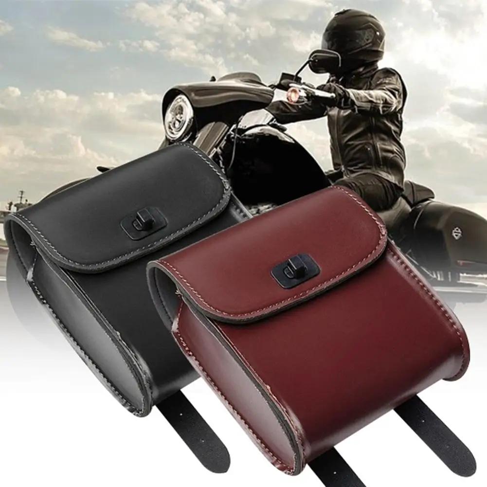 Waterproof Universal Motorcycle Faux Leather Luggage Storage interior weather proof Side Saddle Bag |