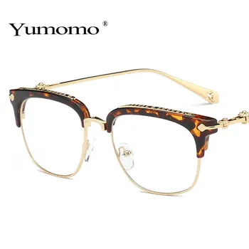 

2019 Retro Classic Clear Frames Glasses Men Women Eyeglasses Vintage Half Metal Eyewear Frame Fashion Designed