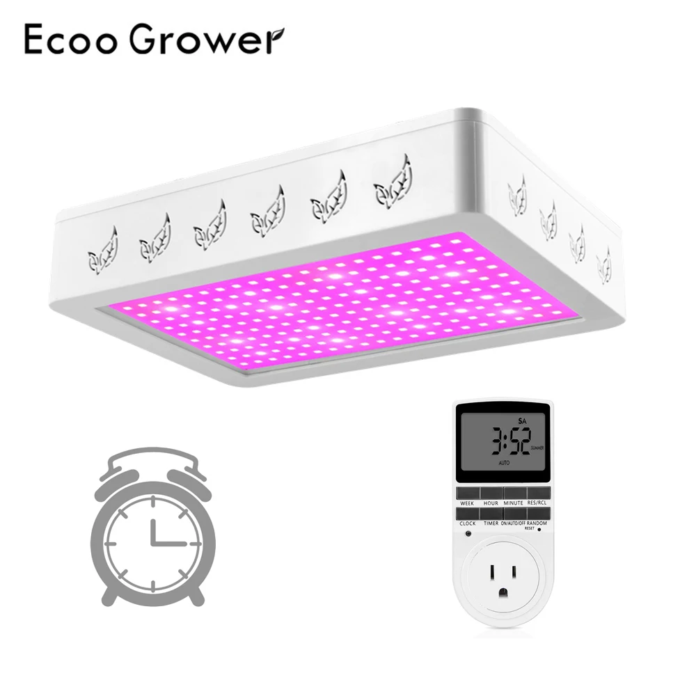 

Ecoo Grower 2000W Grow Light Full Spectrum wiht Intelligent Timer Switch Grow Lamp Greenhouse Planting Grow Tent LED Grow Light