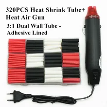 Mini pistolet à Air chaud thermorétractable, assortiment de colle à l'intérieur avec fil adhésif, Kit de manches de câbles, tubes de protection pour téléphone