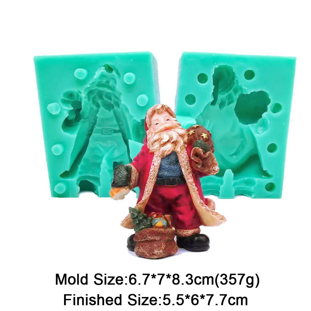 3D Santa Claus Silikon Kerze Form Weihnachten Fondant Kuchen Dekorieren Werkzeuge DIY Kerze Seife Gips Aromatherapie, Der Form – Detail 3