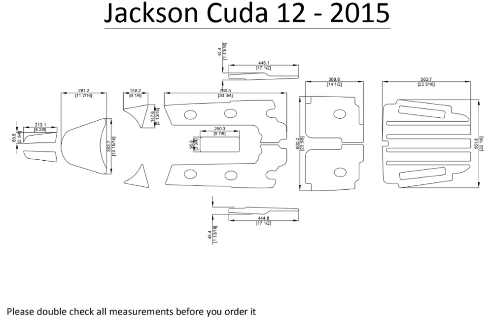 Jackson Cuda 12 Каяк Лодка EVA настил коврики 1/4"
