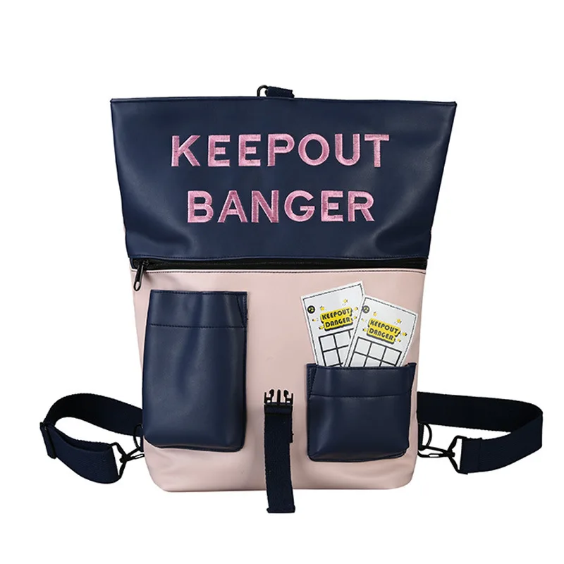 

2019 New Style Fashion PU Leather Large-Volume Casual WOMEN'S Backpack Korean-style Oblique Shoulder Bag College Style Folding B