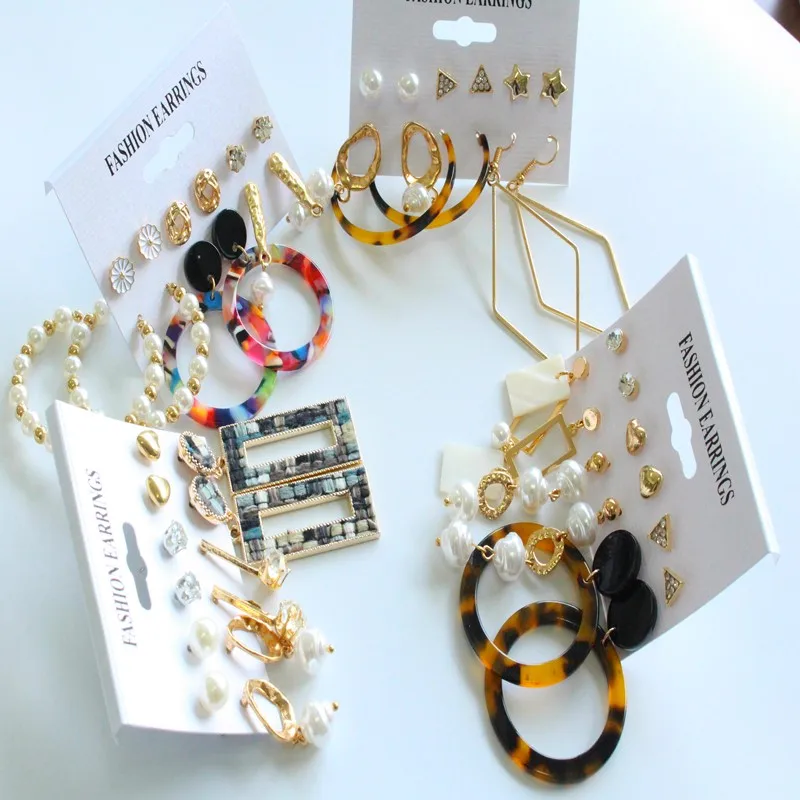 Женские акриловые серьги с кисточками большие геометрические в богемном стиле