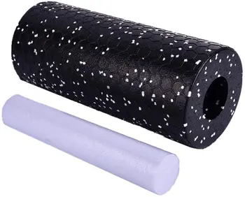 2 In 1 Black High Density Foam Yoga Roller And Massage Balls Set