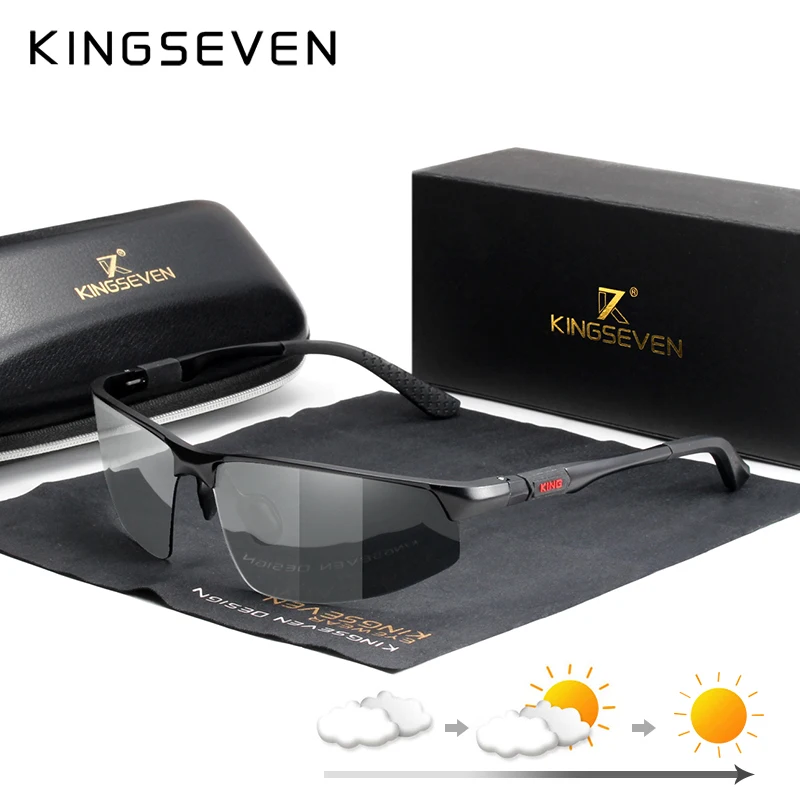 KINGSEVEN 2023 Photochromic Sunglasses Men Polarized Sun Glasses Male