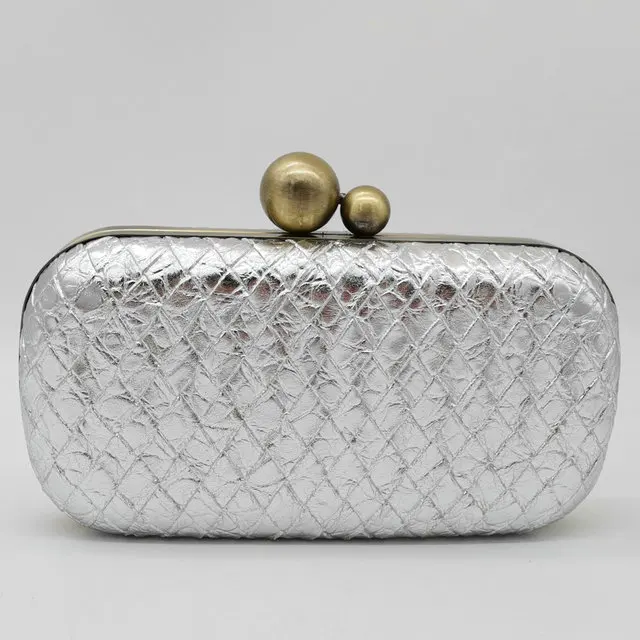 Silver evening Bag Бутик De FGG Блестящий серебряный PU женский металлический клатч вечерние сумки и кошельки Женская Повседневная сумка через плечо с цепочкой - Цвет: Silver evening Bag