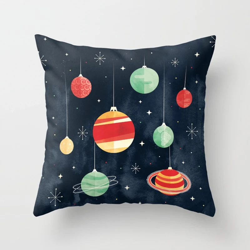 Christmas Pillow Cartoon Geometric Cushions Case Christmas Home Decorative Cushion For Sofa Xmas DIY Soft Hug Pillowcase