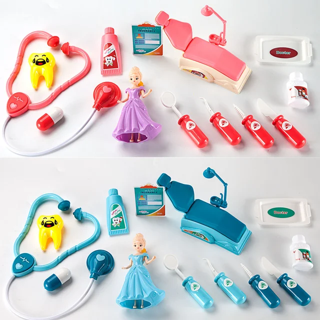 13 Pcs/Set Kids Pretend Doctor Game Toy Cosplay Simulation Dentist Accessories Tools Children Play Doctors Toys Gifts 2