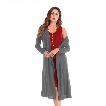 

ZXYP Autumn Winter Women Solid color Slim body irregular coat Long Sleeve Knitted Polyester Cardigans Casual Loose Sweaters