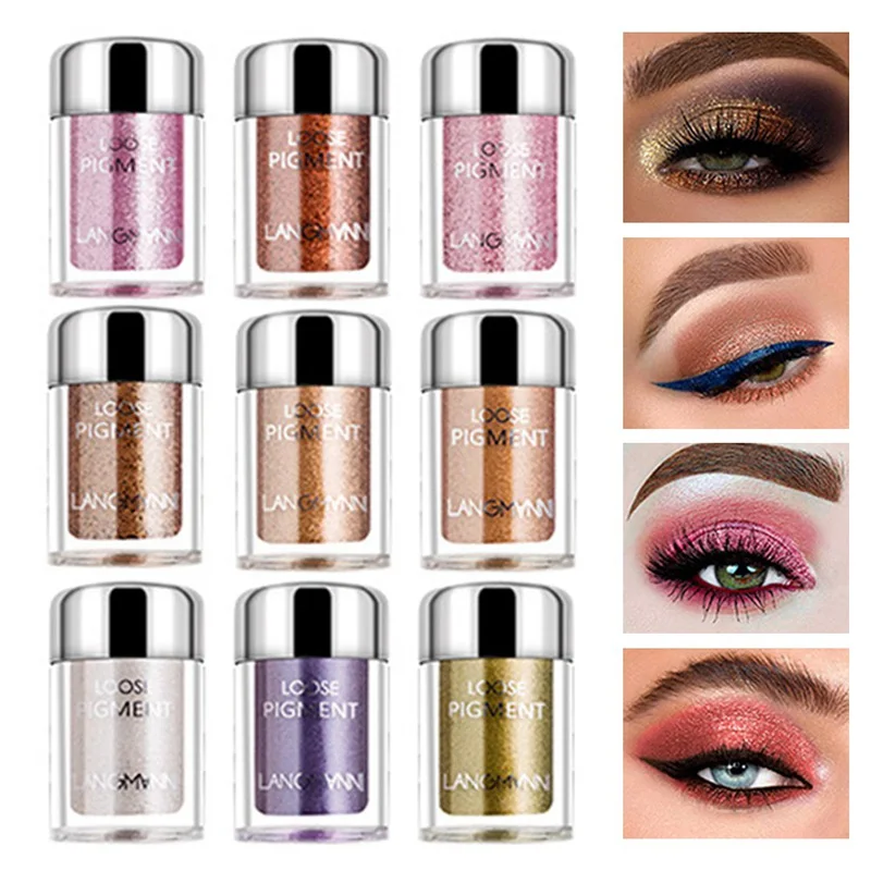 

18 Colors Glitter Eye Shadow Cosmetic Makeup Diamond Lips Loose Makeup Eyes Pigment Powder Comestic Single Eye Shadow