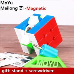 Moyu meilong 3 m cubo de velocidade mágica magnética cubing em sala de aula ímãs cubos de quebra cabeça brinquedos educativos para crianças meilong 3 m