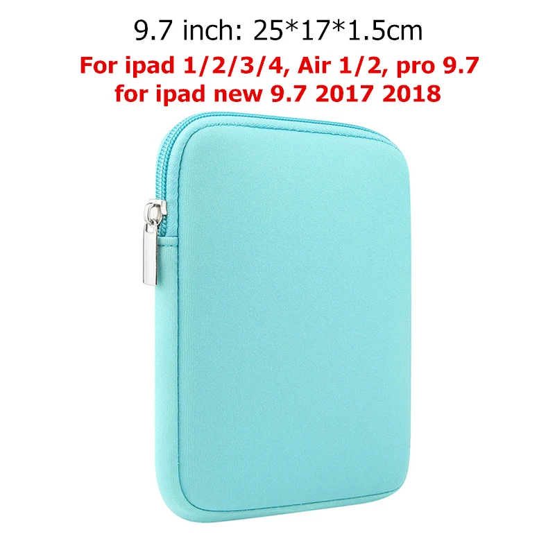 9.7 inch Blue Чехол для планшета с рукавом для нового iPad 9,7 дюймов мягкий чехол для планшета для iPad Air 2/1 Pro 9,7 сумка для iPad Mini - Цвет: 9.7 inch Blue