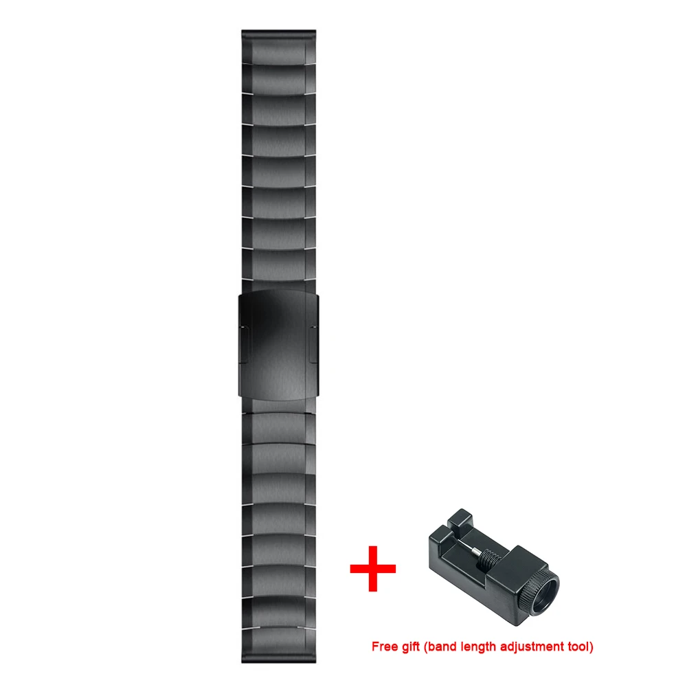 Браслет из нержавеющей стали для Xiaomi Huami Amazfit GTR 47 ремешок для часов, мм для Amazfit Stratos 3 2S металлические аксессуары для наручных часов - Цвет: Black