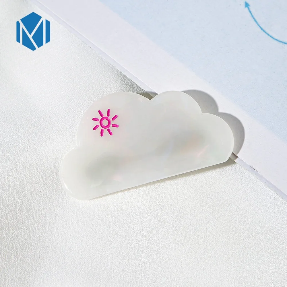 M MISM корейский ацетат милые животные облако сердце кошка корона Дети Женщины для девочек Розовые заколки для волос аксессуары