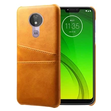SCK Leather Card Holder Slots Phone Cases For Motorola Moto G7 Power For Europe, USA Case Slim Hybrid Hard Platic Phone Cover