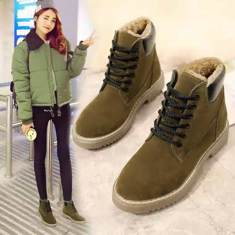 

Winter velvet Martin Boots women 2019 New style English style students thickened cotton shoes to keep them warm and short boots