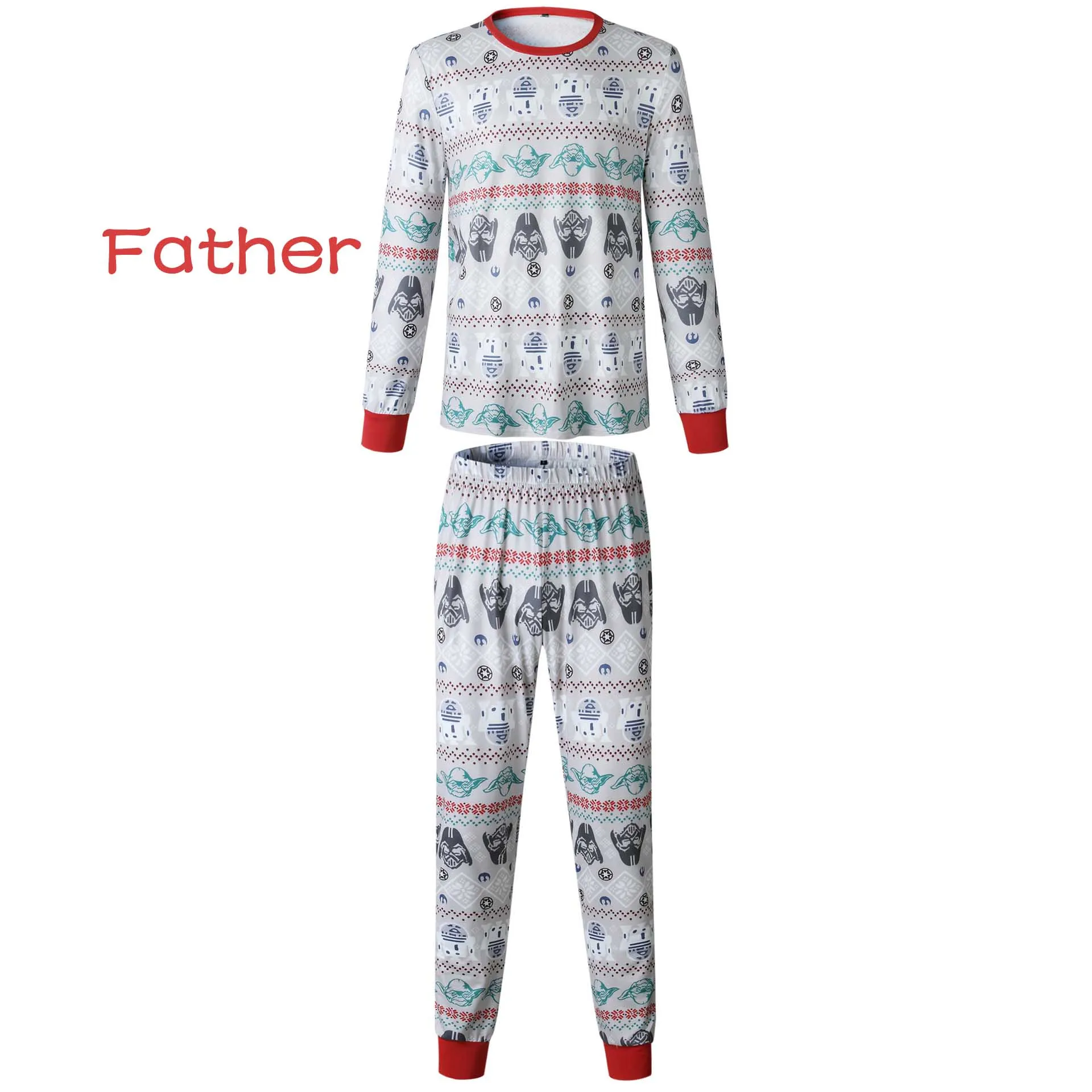 Новинка года; Рождественские свитера; Семейные пижамы; пижамные комплекты; Рождественский Семейный комплект одежды; одежда для сна; топ в полоску; брюки; комплекты из двух предметов - Цвет: Father