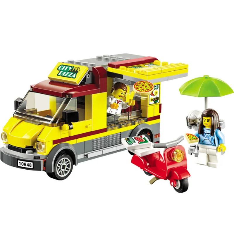 VIP-client-10648-City-Car-Series-Pizza-Selling-Car-Van-Figures-Toys-Building-Blocks-Bricks-Compatible