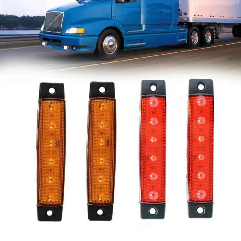 

Lamp Side Marker Lights Safety 6 LED Indicator Car Truck Emergency lights