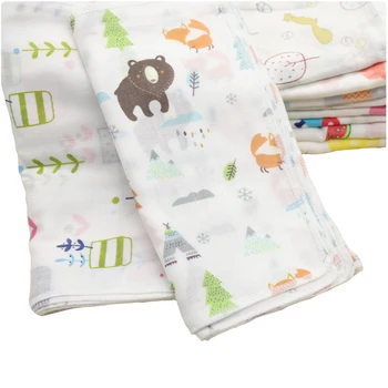 10PCS Baby Feeding Towel Teddy Bear Bunny Dot Chart Printed Children Small Handkerchief Gauze s Nursing YYT308 1