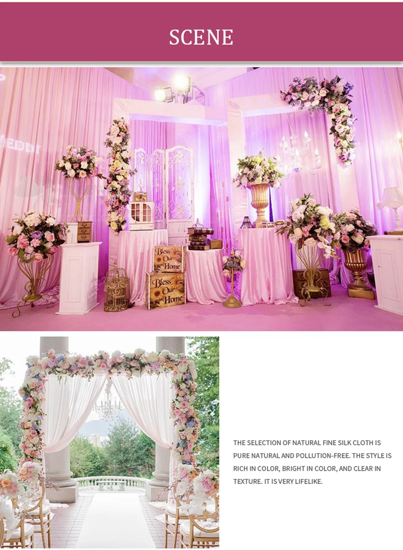 Custom 1m wedding backdrop arch decor artificial flower row decor flower arch road lead flower arrangement silk flower wall 1pc