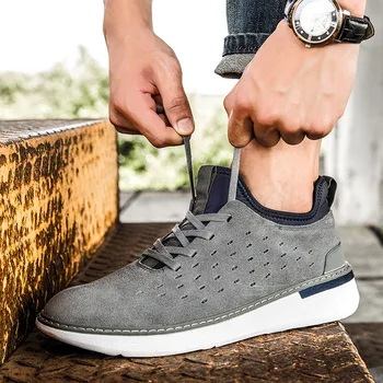 

Men Flats Shoes Men Comfortable Outdoor Casual Shoes Genuine Leather Boat Shoes Loafers Breathable High Quality Shoes R6-24