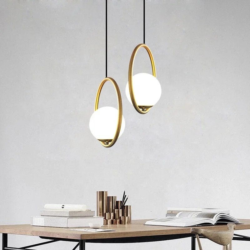 

New Modern Decorative Oval Metal Round Ball Glass Pendant Lights For Restaurant Hanging Lamp hanging lamp