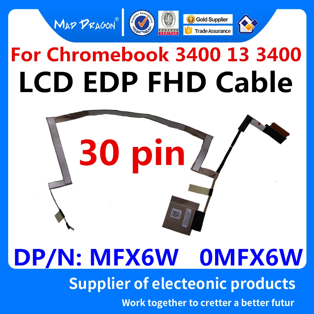 Новый оригинальный ЖК-видеокабель для ноутбука LCD EDP FHD кабель 1920*1080 Для Dell Chromebook