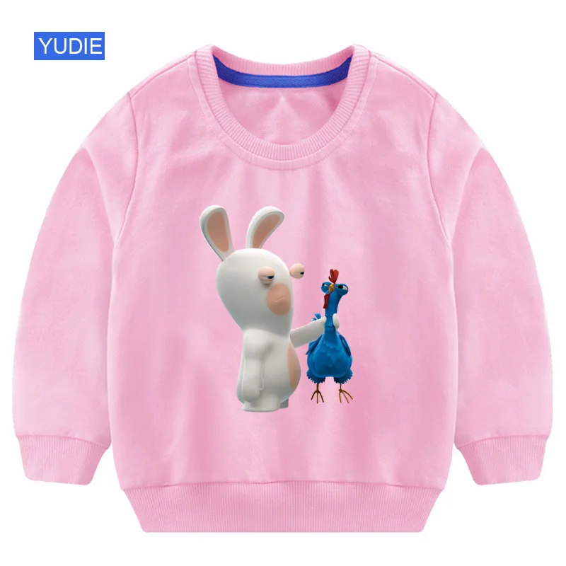 Boys Girls Baby Print Hoodies Sweatshirts Crazy Rabbit Cartoon Sweatshirts Children O-Neck Long Sleeves Sweatshirts 2T-8T - Цвет: 05