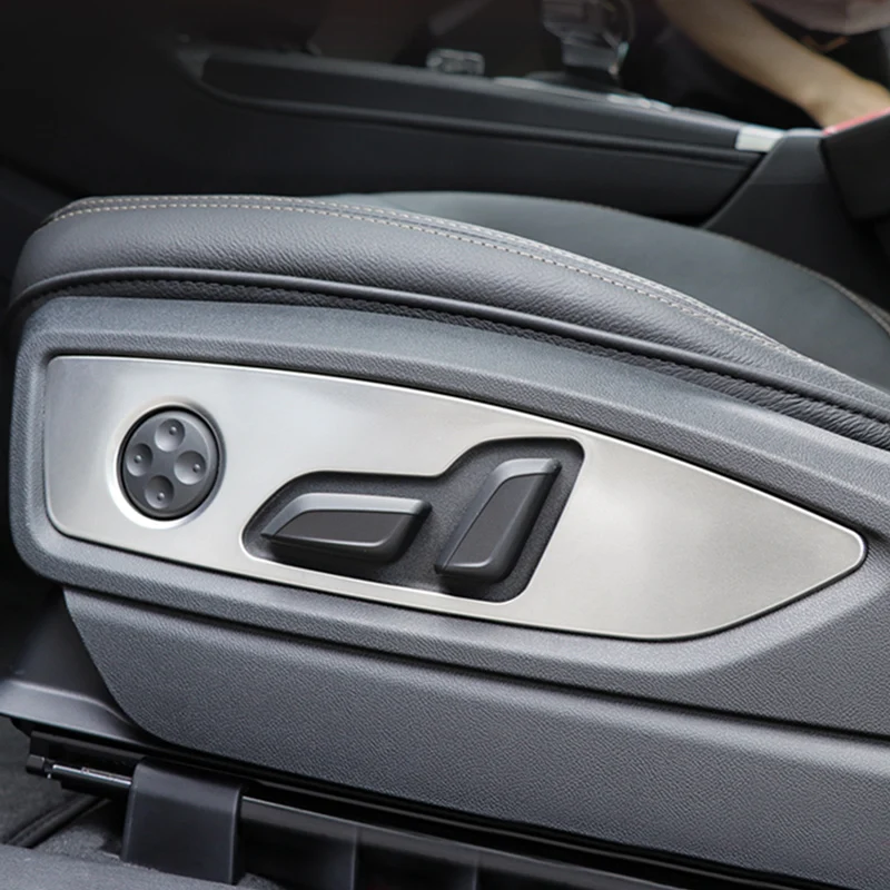 GELINSI for Audi Q5 FY Car Interior Accessories ABS Seat Adjustment Button Switch Panel Trim Cover Sticker Frame Chrome