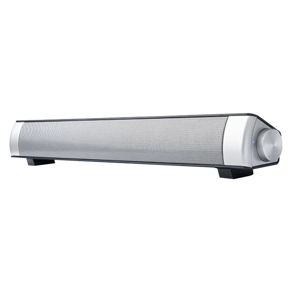 Silver grey USB проводной мощный компьютер динамик бар стерео сабвуфер бас динамик объемный звук коробка для ПК ноутбук телефон планшет MP3 MP4 - Цвет: Silver grey