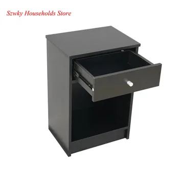 

40 x 30 x 60cm Round Handle Night Stand with One Drawer Simple Modern Bedstand Wood Night Table Living Room Bedside Cabinet
